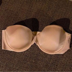 Victoria’s Secret Lined Strapless 34C Beige Bra